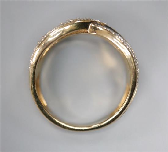 A 9ct gold and diamond illusion-set dress ring, size L/M, gross 6.5 grams.